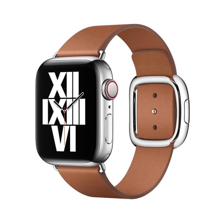 Modern Style Leather Watch Band For Apple Watch 42mm / 41mm / 40mm / 38mm(Brown)
