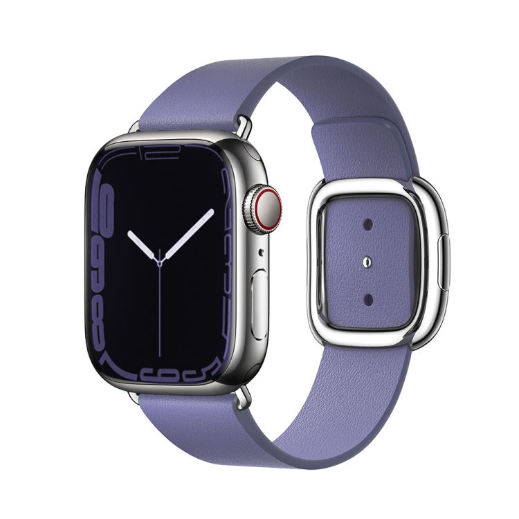 Modern Style Leather Watch Band For Apple Watch 42mm / 41mm / 40mm / 38mm(Purple)