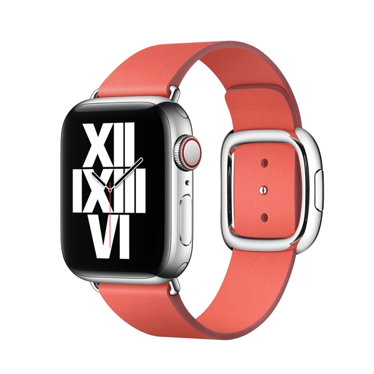 Modern Style Leather Watch Band For Apple Watch 49mm / 46mm / 45mm / 44mm / 42mm(Watermelon Red)