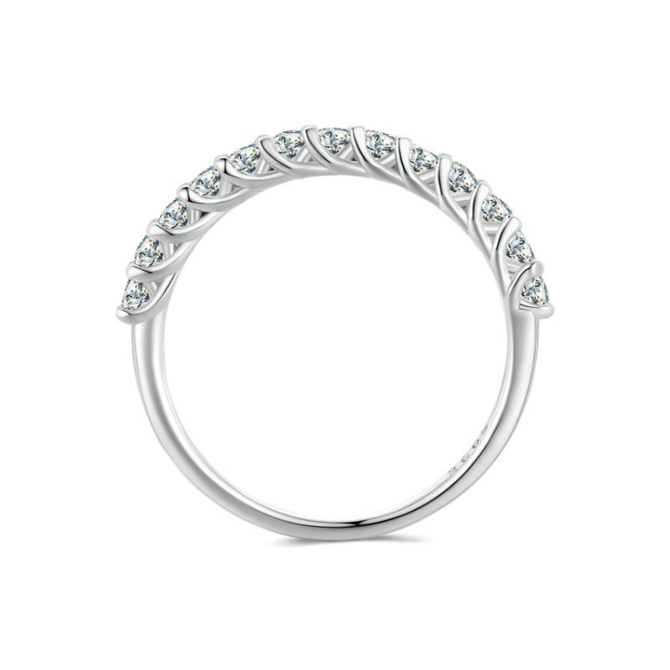 MSR014-A Sterling Silver S925 Plated Plated Row Moissanite Ring(No.6)