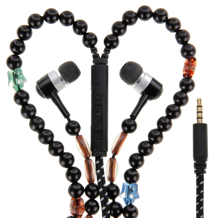 Multicolour Stars Beads Style In-ear Stereo Necklace Headphone with Micphone for iPhone 6 & 6 Plus, iPhone 6S & 6S Plus, Samsung Galaxy S6 / S6 edge / S6 edge+ / Note 5, HTC, Sony(Black)