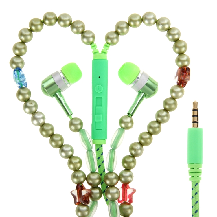 Multicolour Stars Beads Style In-ear Stereo Necklace Headphone with Micphone for iPhone 6 & 6 Plus, iPhone 6S & 6S Plus, Samsung Galaxy S6 / S6 edge / S6 edge+ / Note 5, HTC, Sony(Green)