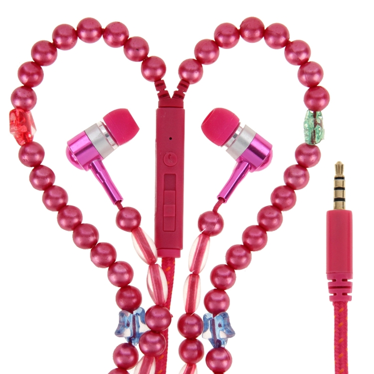 Multicolour Stars Beads Style In-ear Stereo Necklace Headphone with Micphone for iPhone 6 & 6 Plus, iPhone 6S & 6S Plus, Samsung Galaxy S6 / S6 edge / S6 edge+ / Note 5, HTC, Sony(Magenta)