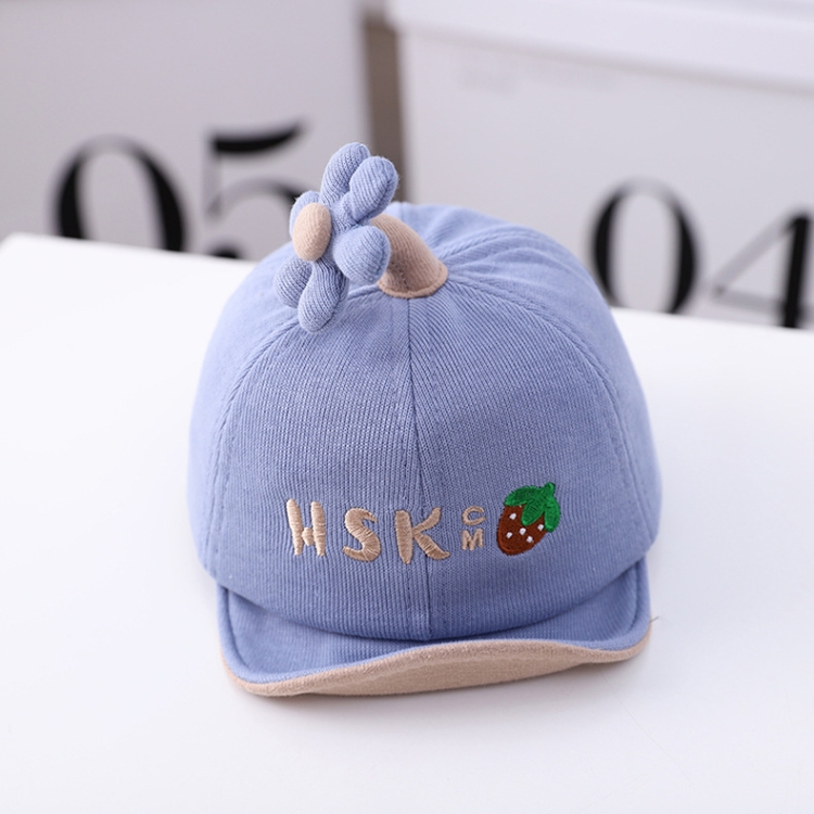 MZ9947 Cartoon Three-dimensional Little Flower Baby Peaked Cap Embroidery Baby Hat, Size: 46cm (Adjustable)(Blue)