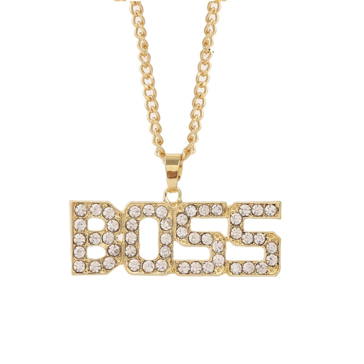 N2106-13 BOSS Exaggerated Hip Hop Style Necklace Collarbone Chains
