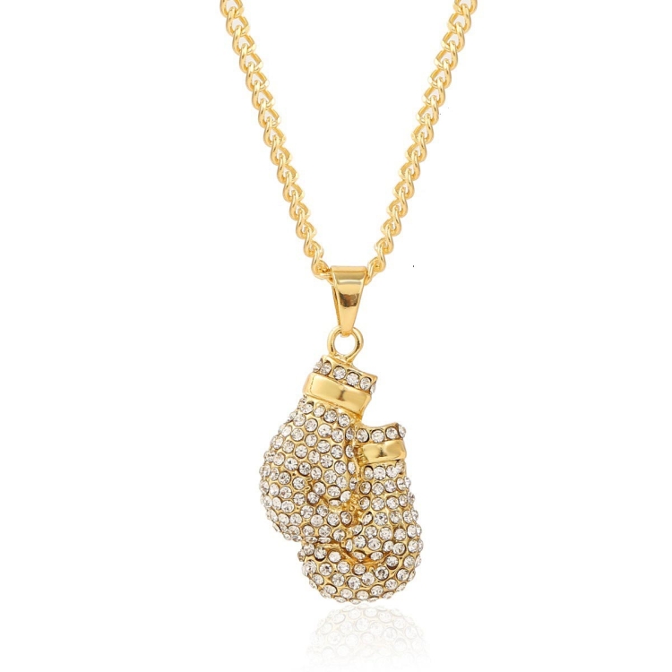 N2106-15 Boxing Gloves Exaggerated Hip Hop Style Necklace Collarbone Chains