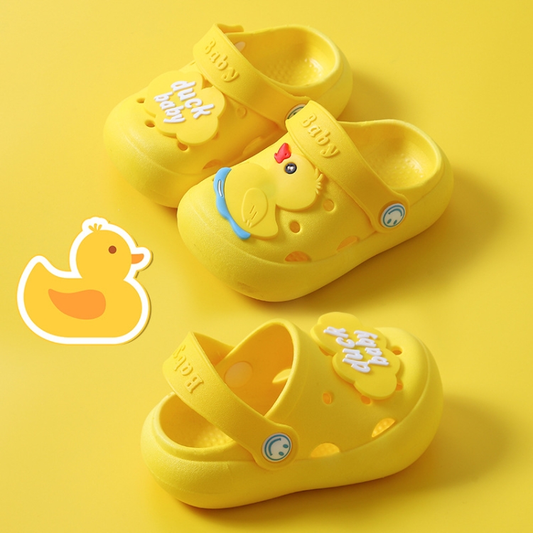 Non-Slip Soft Bottom Hole Slippers For Children, Size: 21/22(Yellow)
