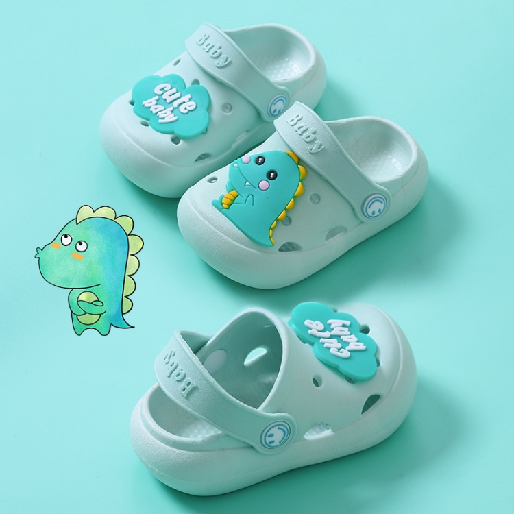 Non-Slip Soft Bottom Hole Slippers For Children, Size: 23/24(Green)