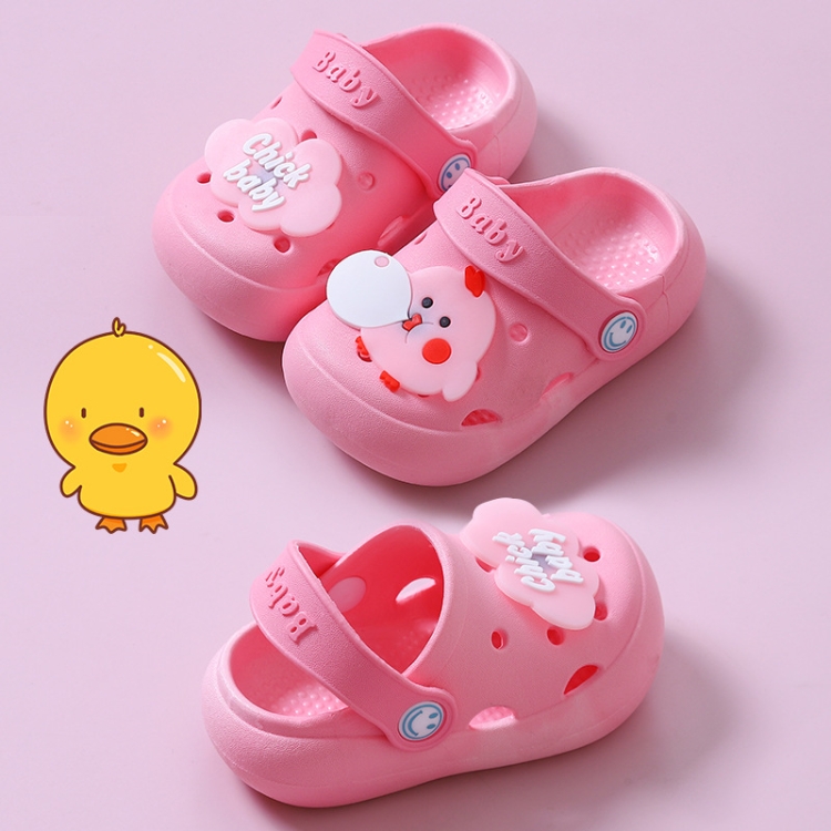 Non-Slip Soft Bottom Hole Slippers For Children, Size: 23/24(Pink)