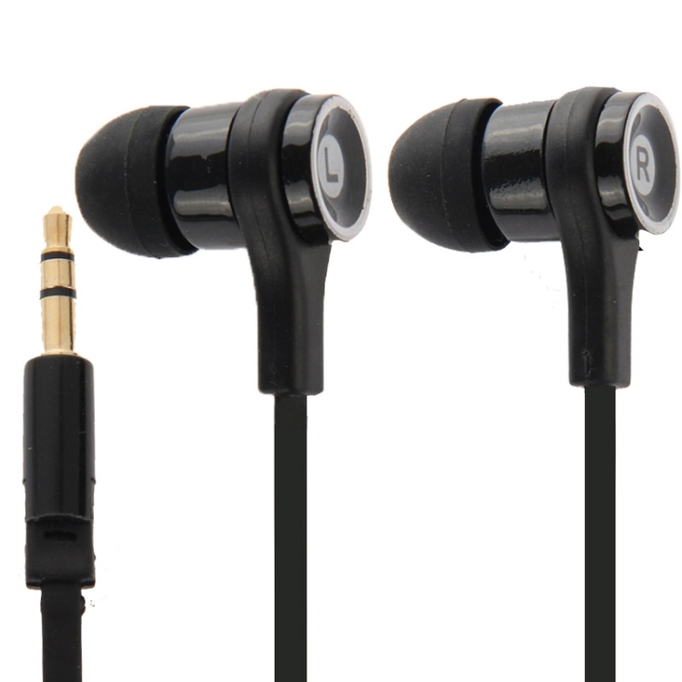 Noodle Style High Performance 3.5mm Jack In-Ear Earphone, Cable Length: about 1.1m(Black)