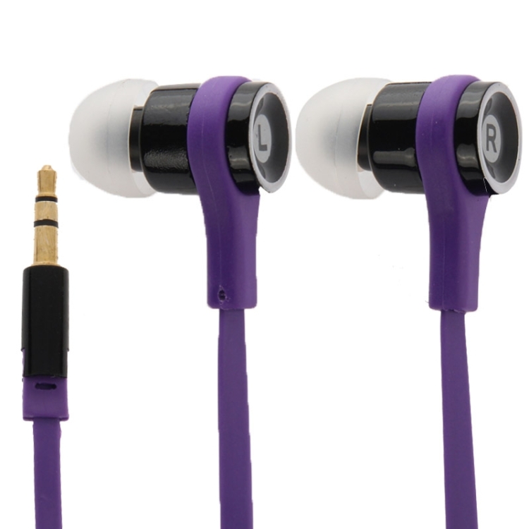 Noodle Style High Performance 3.5mm Jack In-Ear Earphone, Cable Length: about 1.1m(Purple)