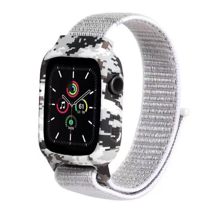 Nylon Wrist Strap Watch Bands For Apple Watch Series 7 41mm / 6 & SE & 5 & 4 40mm / 3 & 2 & 1 38mm(Seashell)