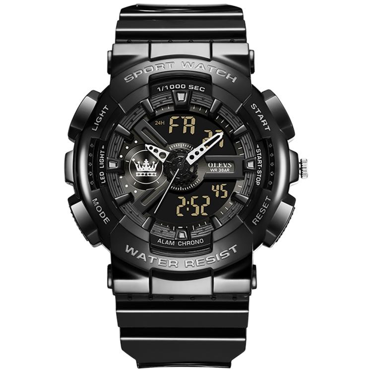 OLEVS 1102 Men Multifunctional Smart Waterproof Electronic Watch(Black + White)
