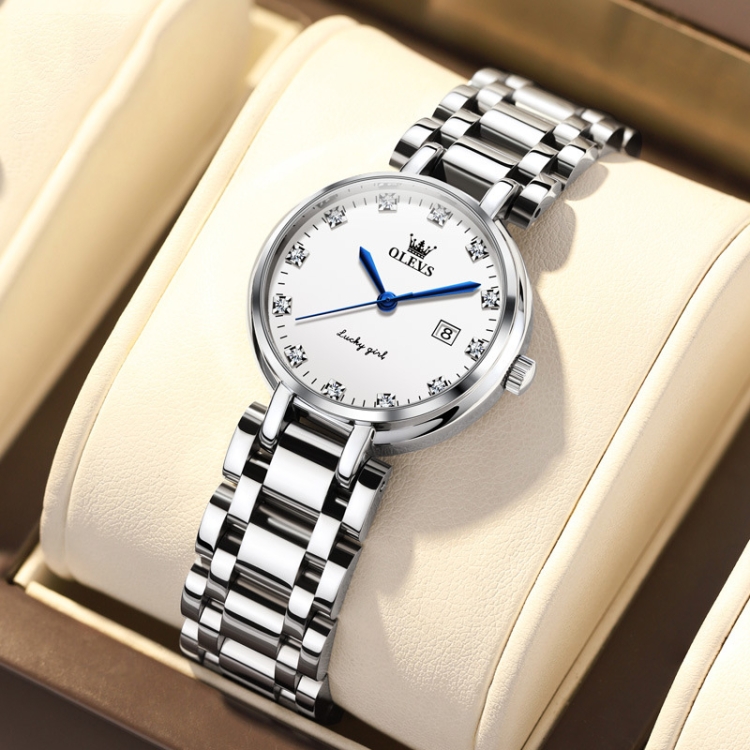 OLEVS 5575 Exquisite Dial Waterproof Ladies Quartz Watch(Diamond Dial)