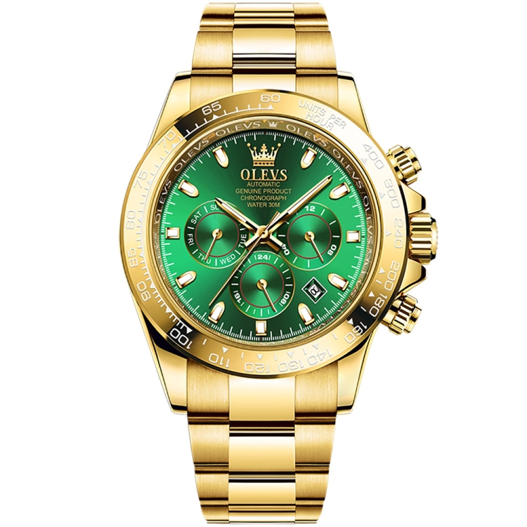 OLEVS 6638 Men Multifunctional Luminous Waterproof Mechanical Watch(Green)