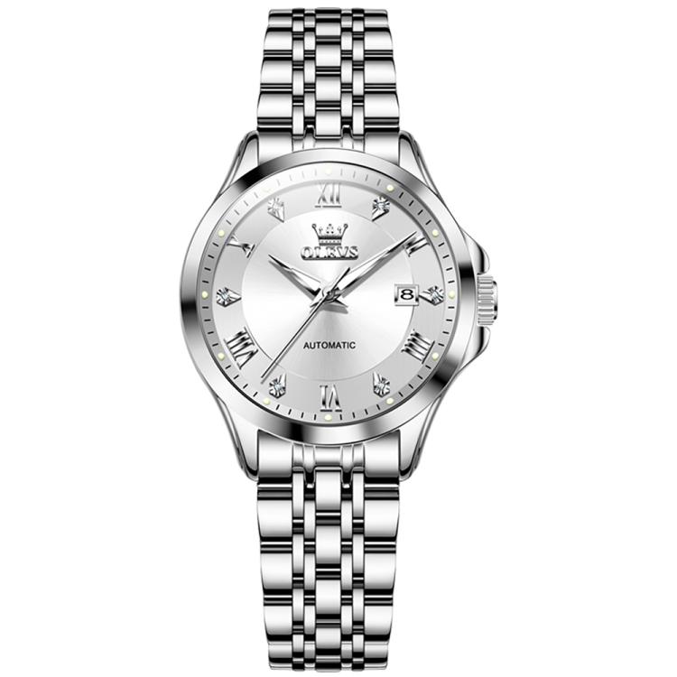 OLEVS 6702 Women Waterproof Luminous Single Calendar Mechanical Watch(White)