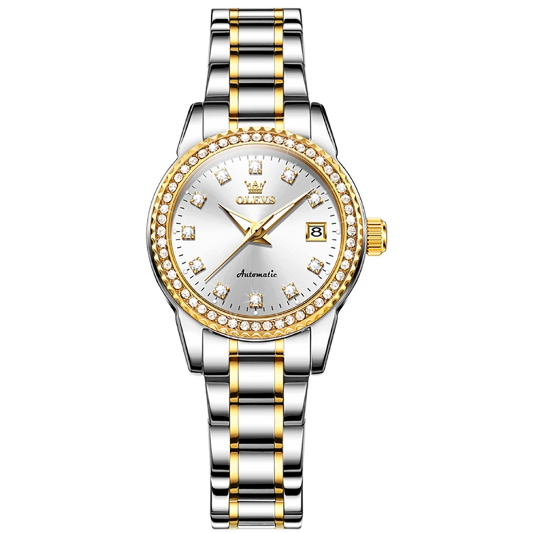 OLEVS 7003 Women Multifunctional Waterproof Mechanical Watch(Gold + White)