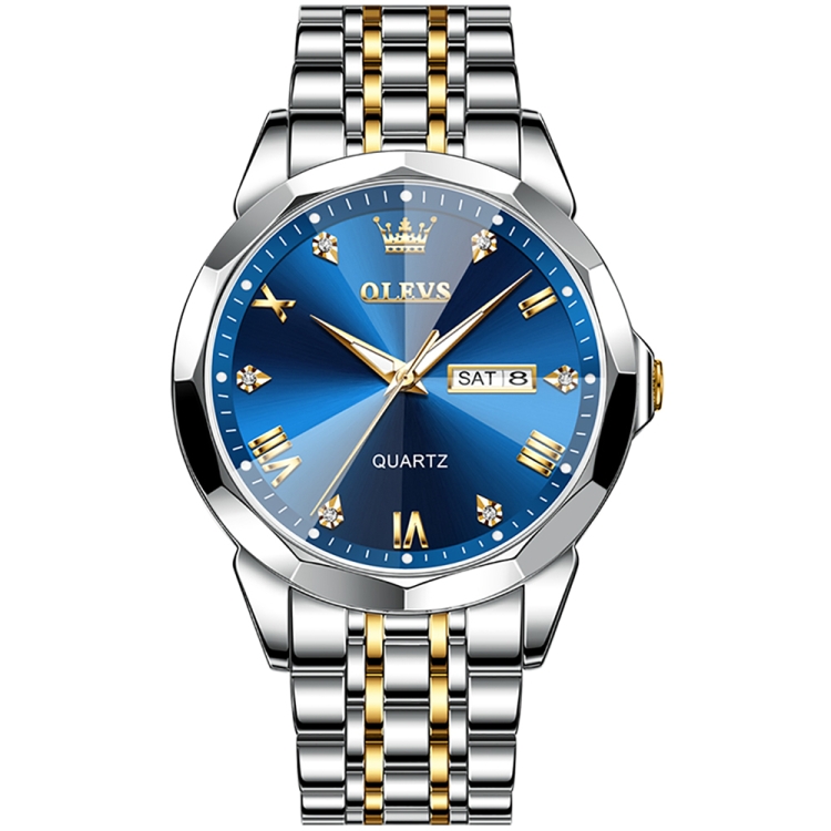 OLEVS 9931 Men Luminous Waterproof Quartz Watch(Blue)