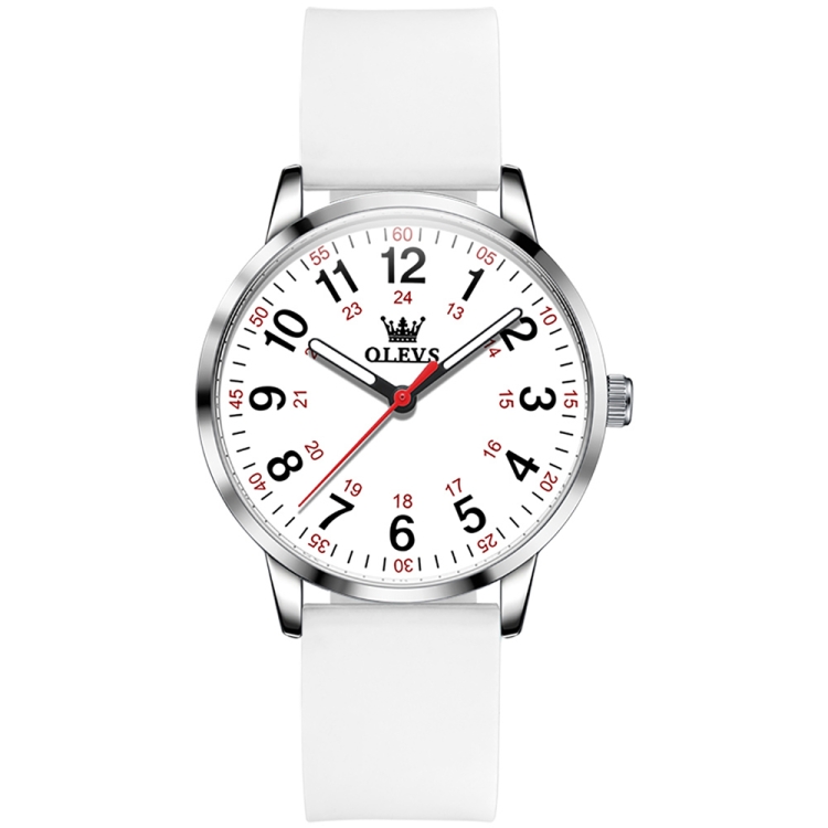 OLEVS 9953 Women Simple Silicone Strap Waterproof Quartz Watch(White)