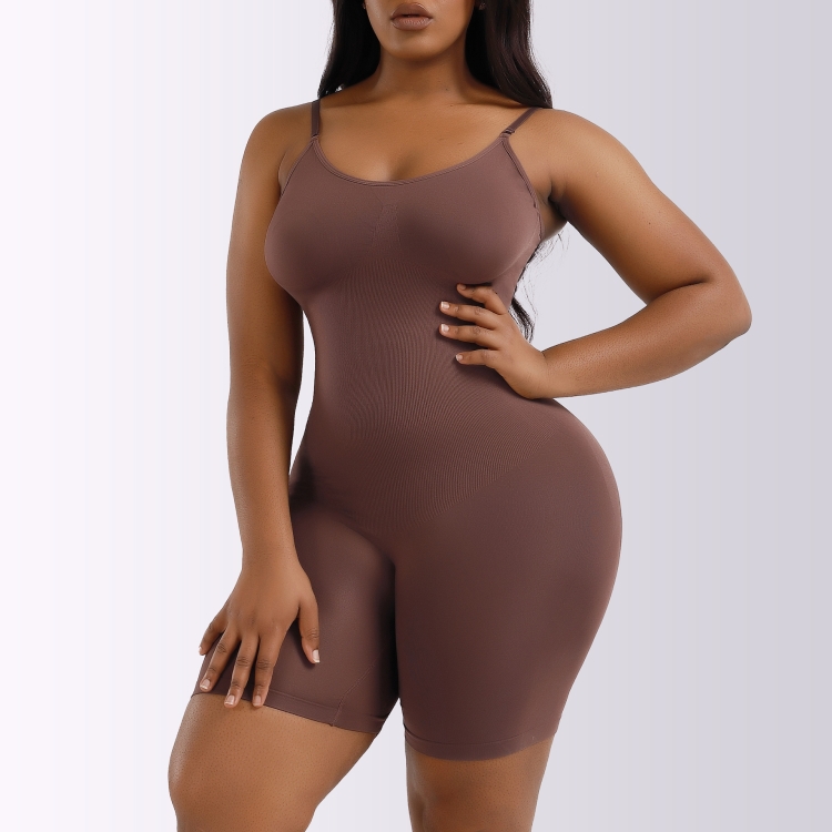 One-piece Hip Lifting Seamless Body Shaper Ladies Corset Waist Belly Pants, Size: XXXL(Brown)