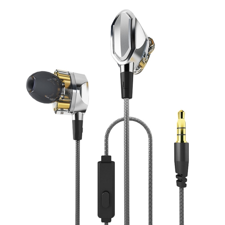 Original 1.2m G2 Dual Moving Coil 6mm Dual Dynamic Driver Earphone, HiFi In-Ear Stereo Audio Earphone, Compatible with Apple & Smart Phone & MP3/4 & Other Sound Output Devices