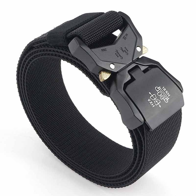 Outdoor Aluminum Alloy Lightweight Stretch Woven Belt(110cm Black)