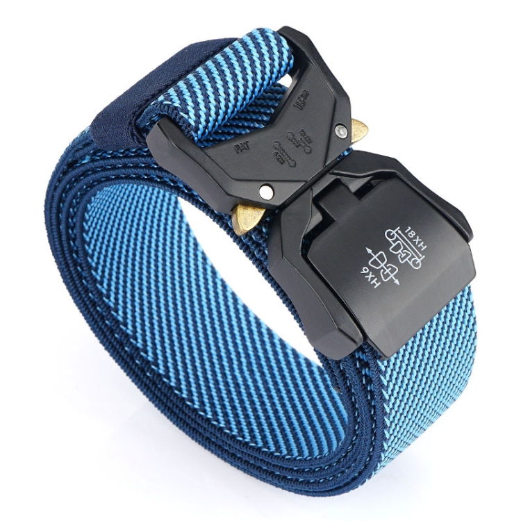 Outdoor Aluminum Alloy Lightweight Stretch Woven Belt(125cm Twill Blue)
