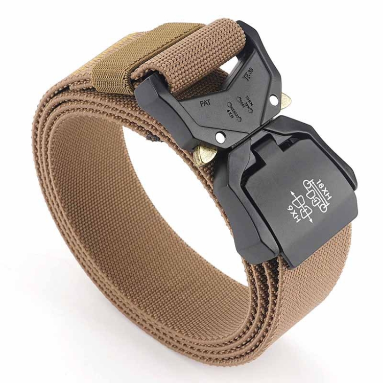 Outdoor Aluminum Alloy Lightweight Stretch Woven Belt(140cm Dark Khaki)