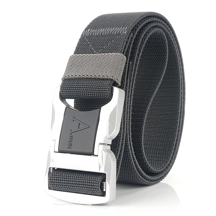 Outdoor Leisure Aluminum Alloy Safety Buckle Belt, Length: 125cm(Dark Gray)