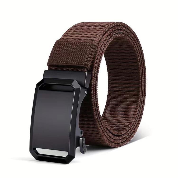Outdoor Soft Durable Woven Denim Waistband, Color: Metal Buckle Coffee(120cm)
