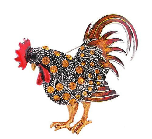 Personality Retro Cock Girl Brooch(Orange)
