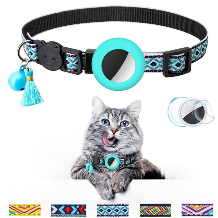 Pet Colored Bell Tassel Collar for AirTag 2nd Gen / AirTag 1st Gen(Green)