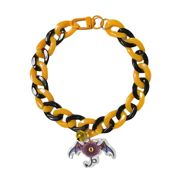 Pet Halloween Necklace Cartoon Tag Necklace Cats Dogs Holiday Adjustable Decoration Chain, Style: Bat(M-30cm)