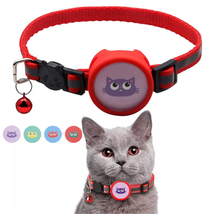 Pet Reflective Collar with Bell for AirTag 2nd Gen / AirTag 1st Gen(Red)