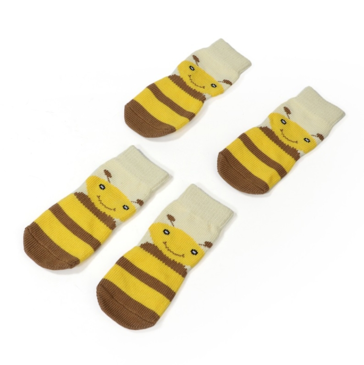 Pet Socks Cotton Anti-Scratch Breathable Foot Cover, Size: 3XL(Yellow Bee)