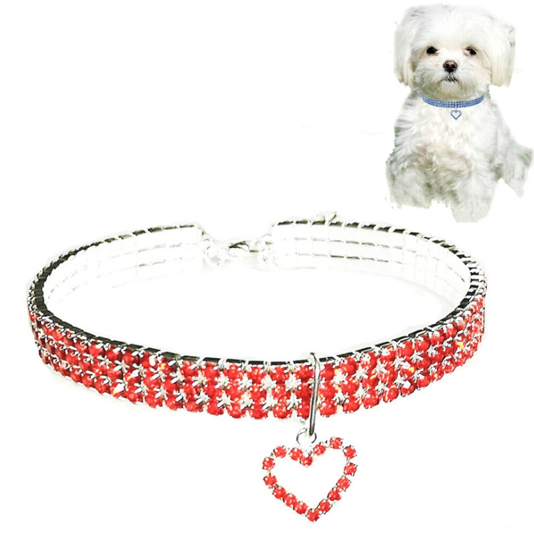 Pet Supplies Elastic Love Cats And Dogs Accessories Pet Collars, Size:M(Red)