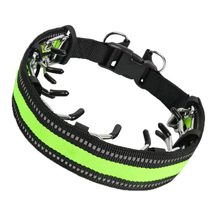 Pet Training Stimulating Chain Collar Anti-Burst Punch Dog Corral, Size: L(Grass Green)