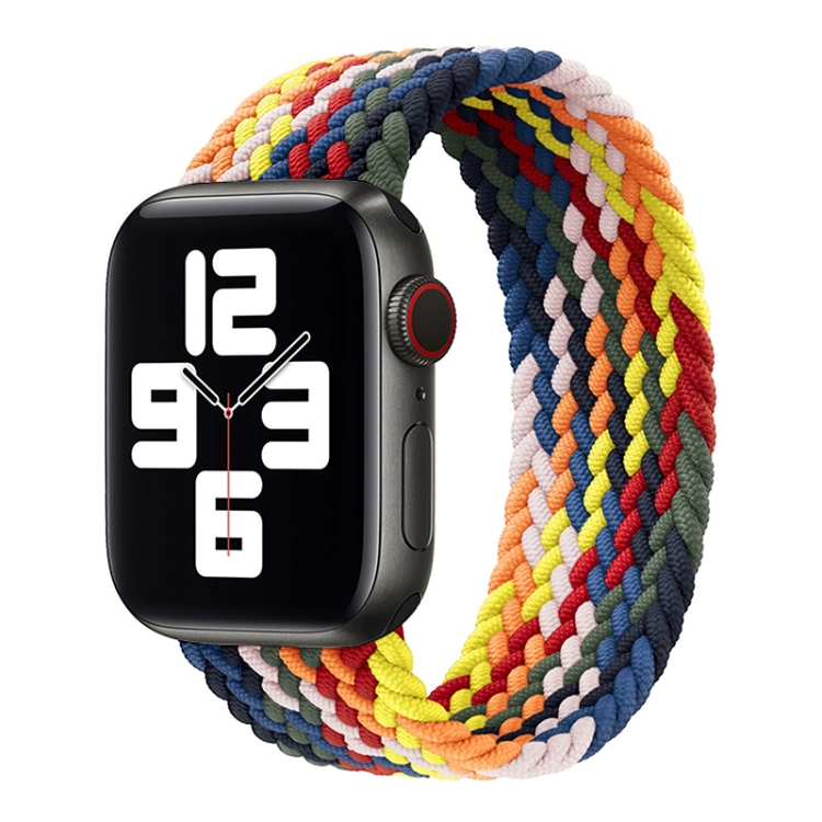 Rainbow Braided Single Loop Watch Band, Size: M 145mm For Apple Watch Series 9&8&7 41mm / SE 3&SE 2&6&SE&5&4 40mm / 3&2&1 38mm(Seven Colors)