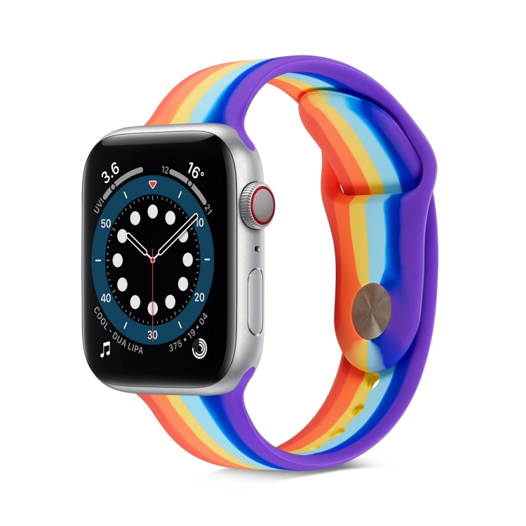 Rainbow Silicone Strap Watch Band For Apple Watch Ultra 49mm&Watch Ultra 2 49mm / Series 9&8&7 45mm / SE 3&SE 2&6&SE&5&4 44mm / 3&2&1 42mm(6)