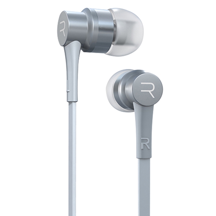 REMAX RM-535i In-Ear Stereo Earphone with Wire Control + MIC, Support Hands-free for iPhone, Samsung, HTC, Motorola, MEIZU(Silver)