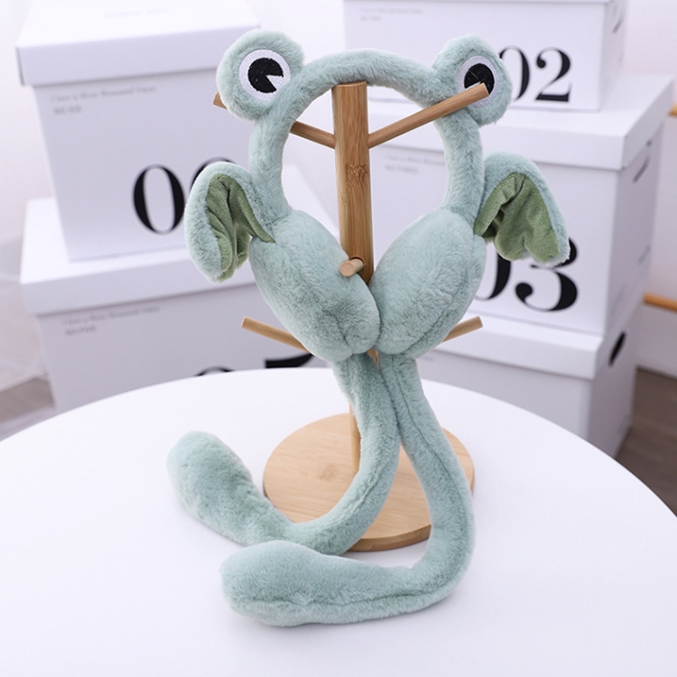 RN1081 Little Frog Ears Can Move Earmuffs Winter Children Press Airbag Earmuffs Ear Warmer, Size: Free Size(Green)