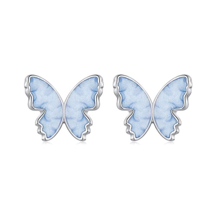S925 Sterling Silver Butterfly Earrings Fresh Animal Earrings(SCE1823)