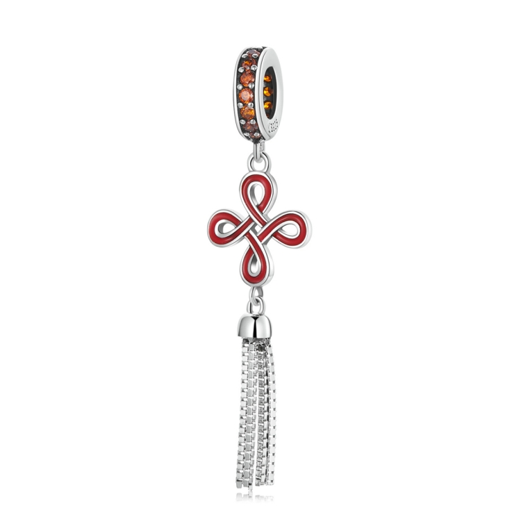 S925 Sterling Silver Chinese Knot Pendant DIY Bracelet Necklace Accessories