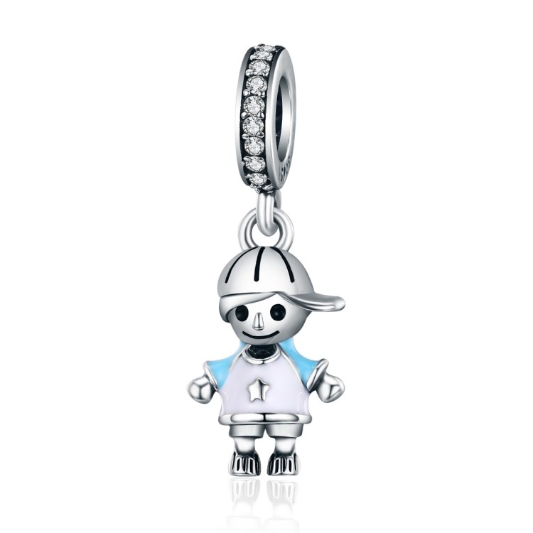 S925 Sterling Silver Clever Boy Beads DIY Bracelet Necklace Accessories