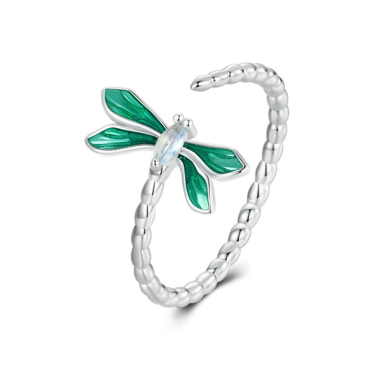 S925 Sterling Silver Dragonfly Open Adjustable Women Ring(BSR537-E)