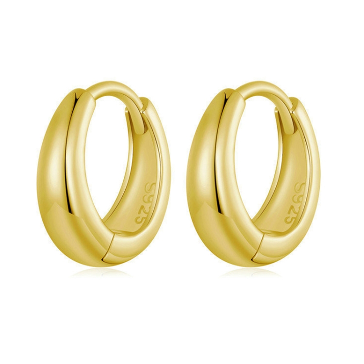 S925 Sterling Silver Electroplated Hoop Earrings