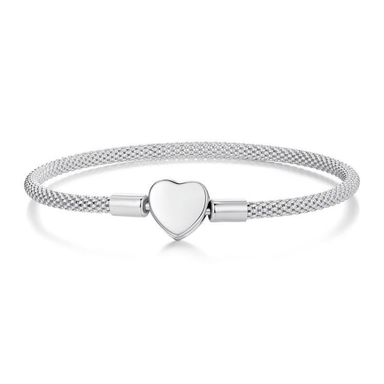 S925 Sterling Silver Heart DIY Basic Chain, Size: 19cm