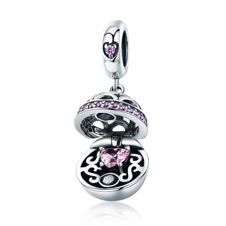S925 Sterling Silver Love Surprise Pendant DIY Bracelet Necklace Accessories(Pink)