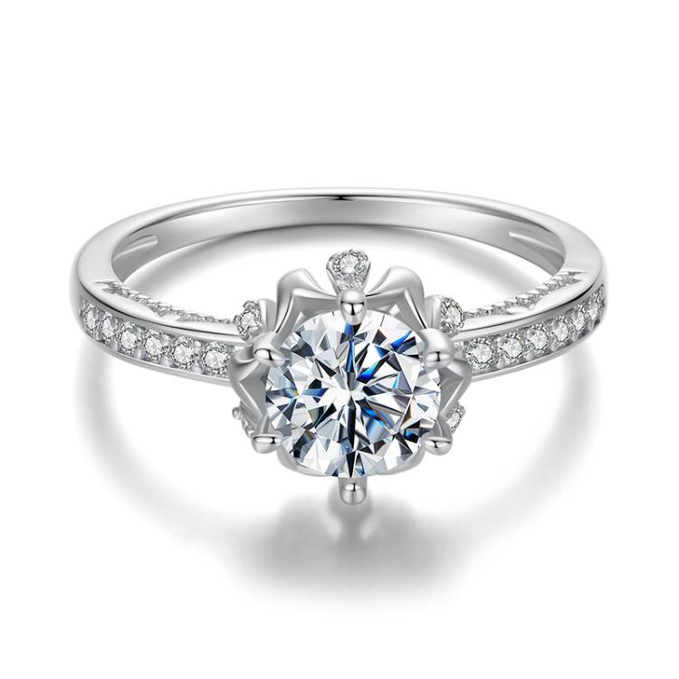 S925 Sterling Silver Moissanite Bud Inlaid Zircon Ring(7)
