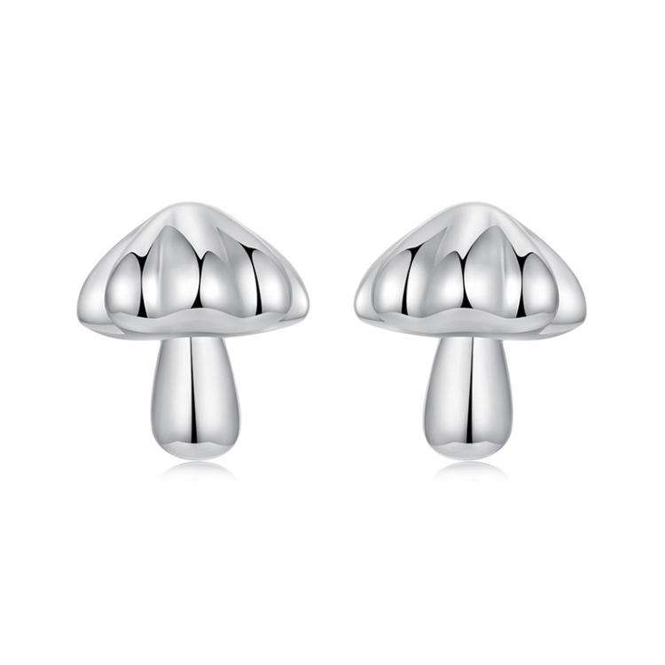 S925 Sterling Silver Oxidized Cute Mushroom Earrings(SCE1818)